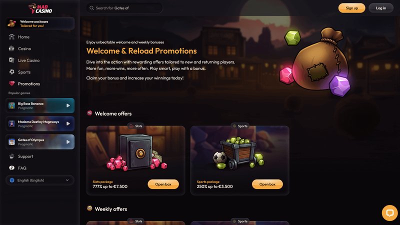 Découvrez les Offres de Madcasino France : Bonus et Tours Gratuits En Ligne